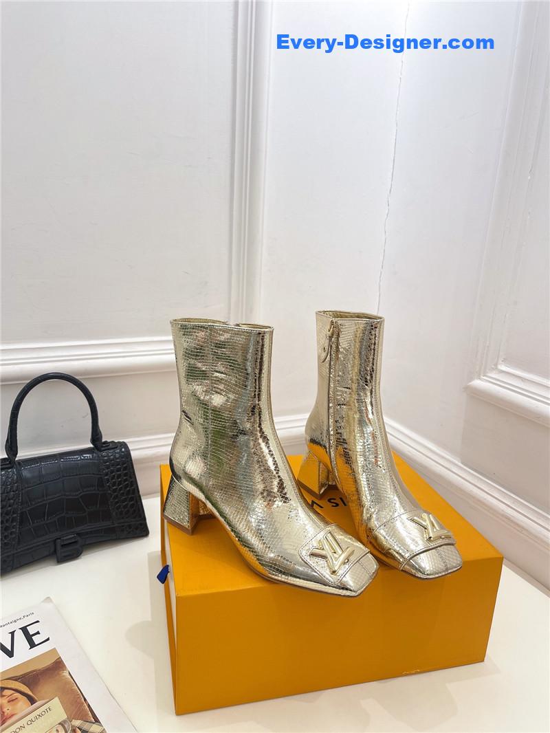 l0vis Vvtt0n lv new v-shaped chunky heel ankle boots