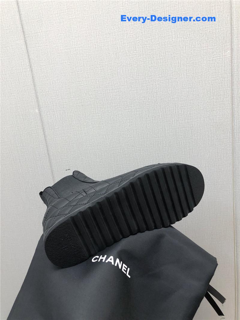 CC new rhombus thick-soled elastic ankle boots