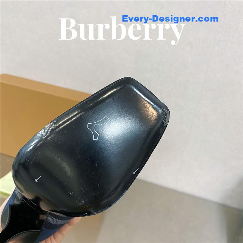 Bv*b*rry square-toe stiletto checked stretch-knit sock boots