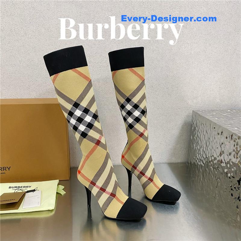 Burberry Classic Check High-heeled Sock Boots