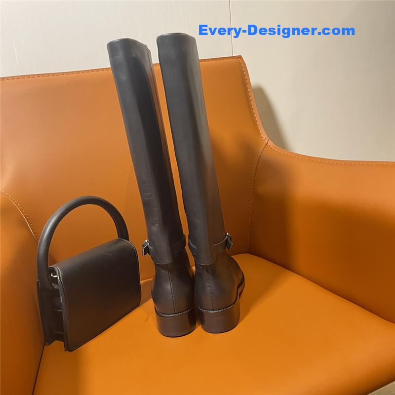 Bv*b*rry black knee-high leather riding boots