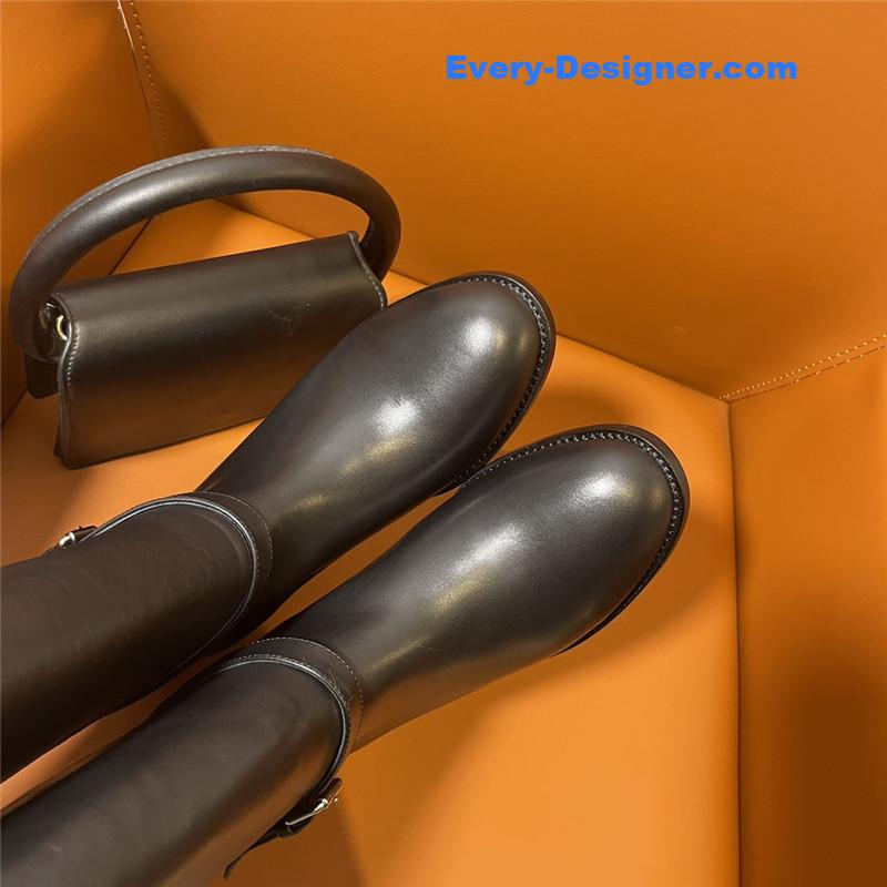 Bv*b*rry black knee-high leather riding boots