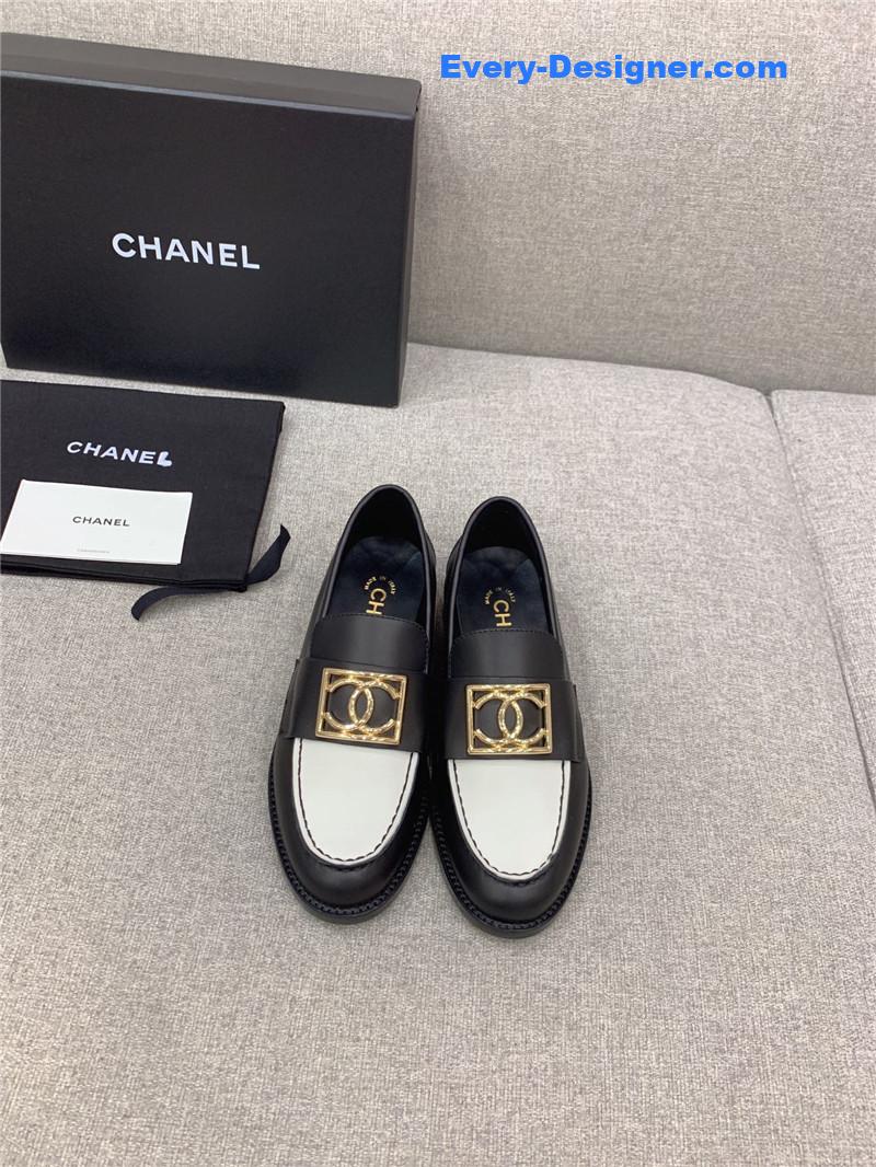 CC new double C buckle decorative loafers