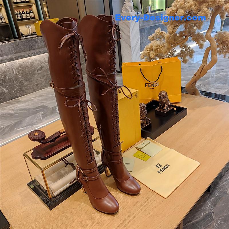 fendi knee high lace up boots