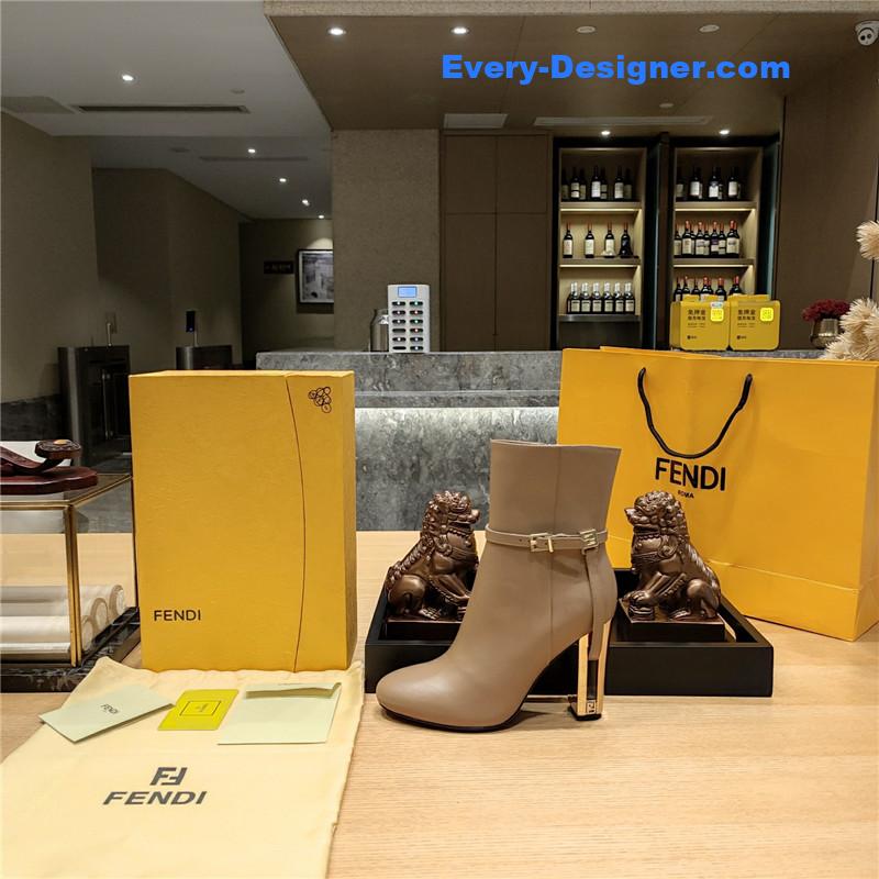 F**di electroplated high heel ankle boots