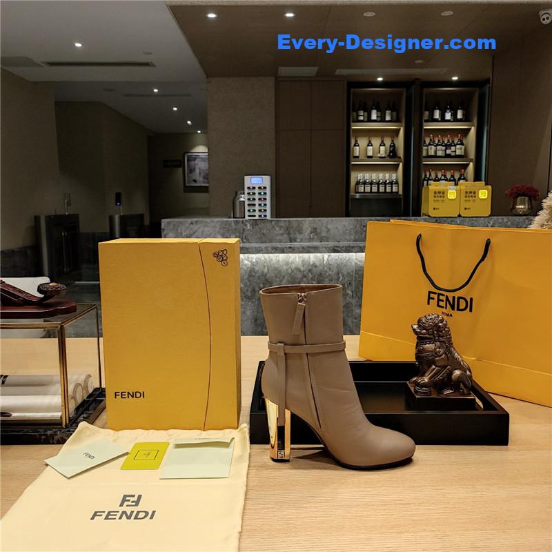 F**di electroplated high heel ankle boots