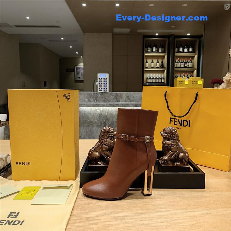 F**di electroplated high heel ankle boots