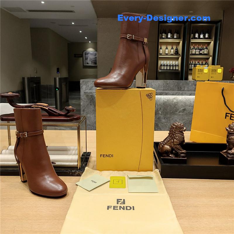 F**di electroplated high heel ankle boots