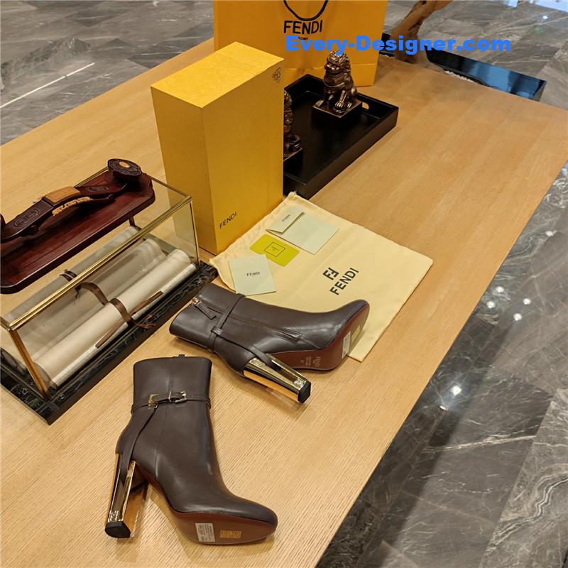 F**di electroplated high heel ankle boots