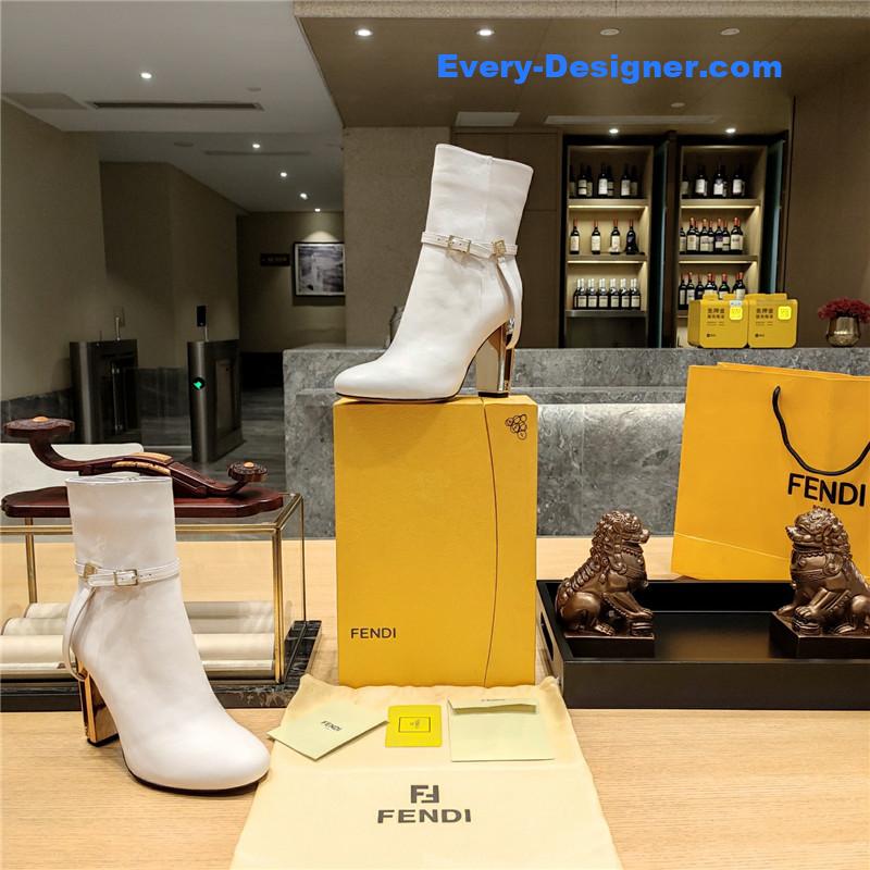 F**di electroplated high heel ankle boots