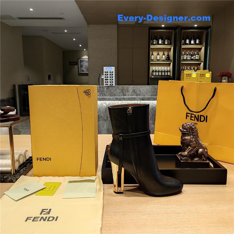 F**di electroplated high heel ankle boots