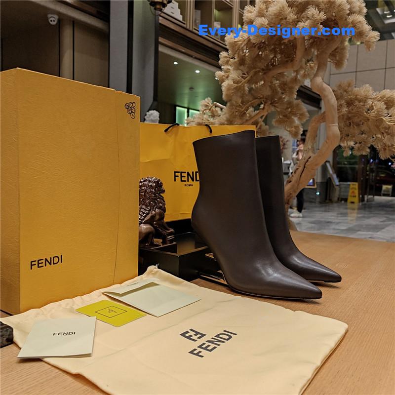 F**di pointed toe high heel ankle boots