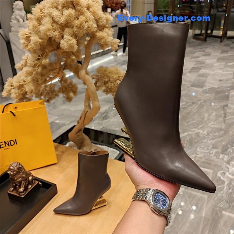 F**di pointed toe high heel ankle boots