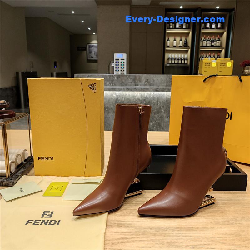 F**di pointed toe high heel ankle boots