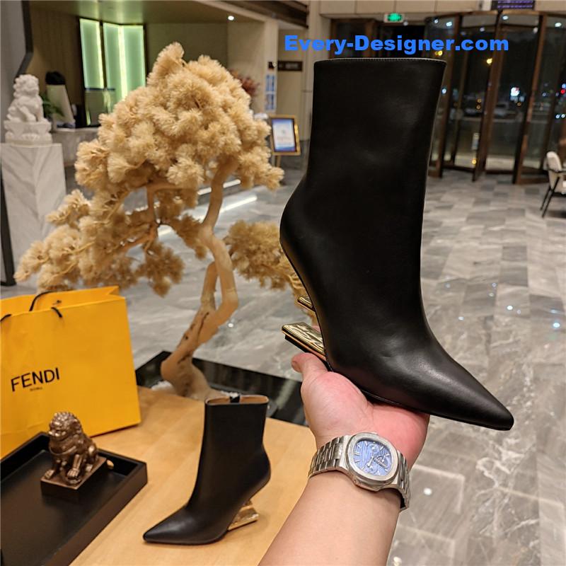 F**di pointed toe high heel ankle boots
