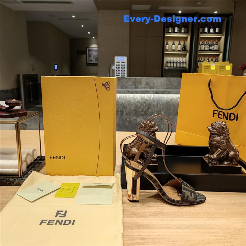 F**di electroplated high heel sandals