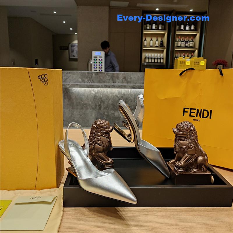 F**di back strap toe high heels