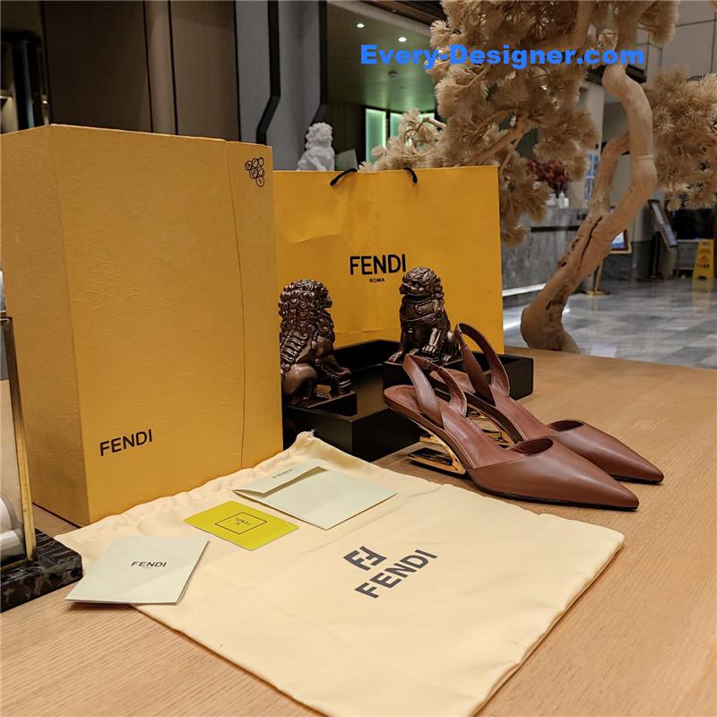 F**di back strap toe high heels