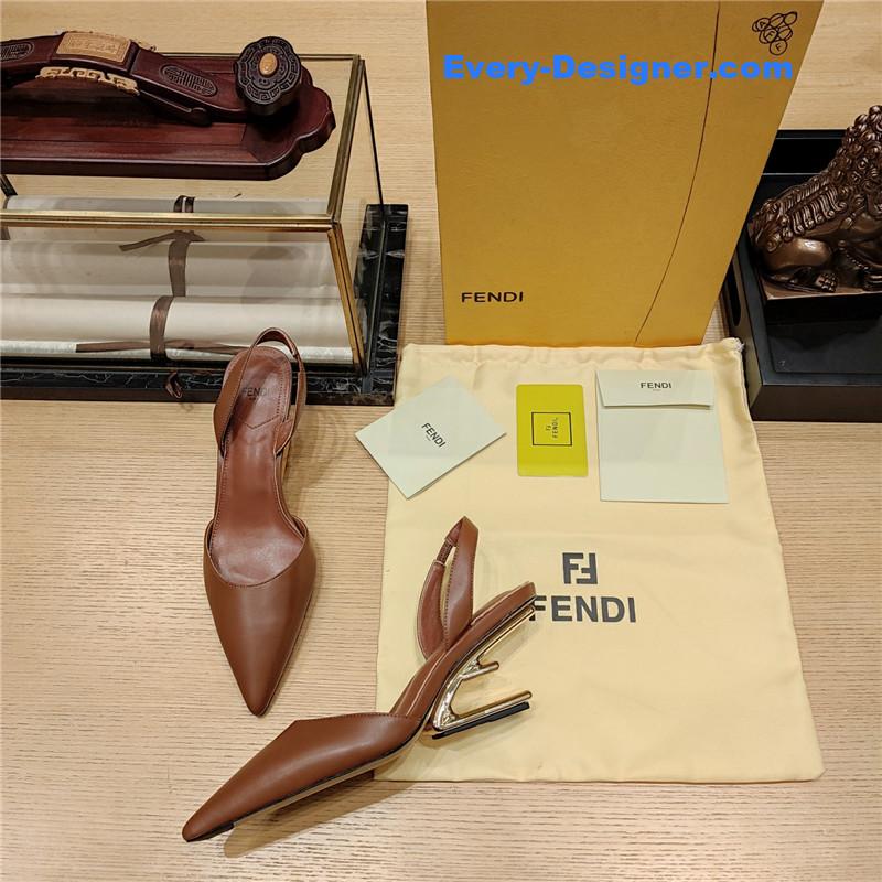 F**di back strap toe high heels