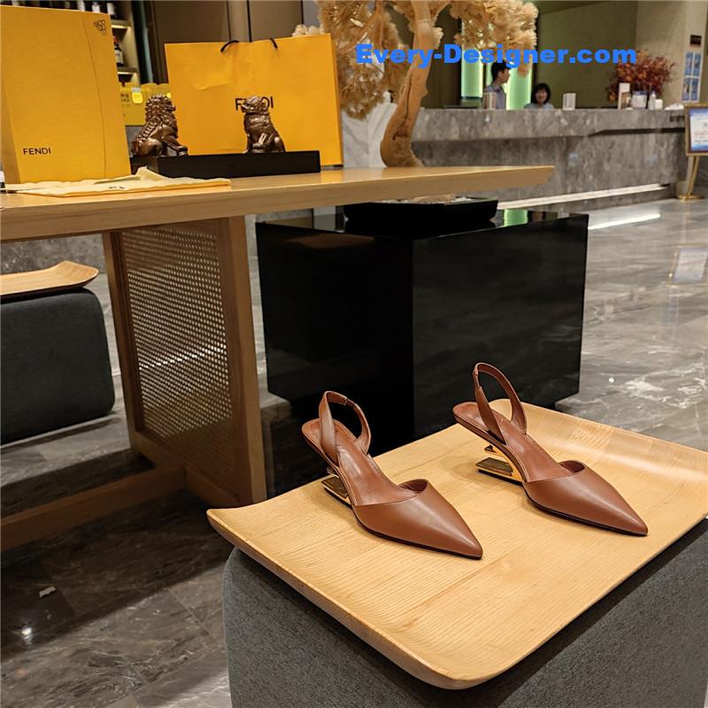 F**di back strap toe high heels