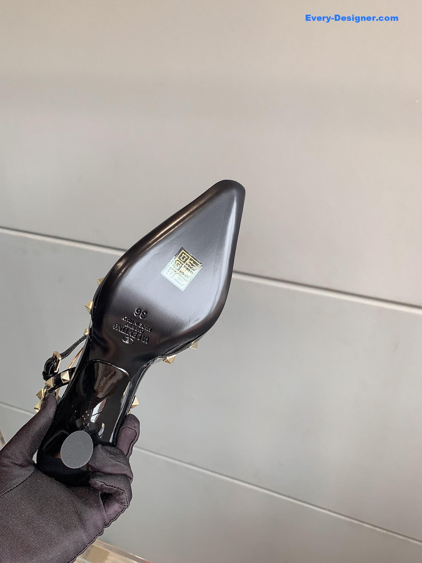 valentino new rivet kitten heel sandals