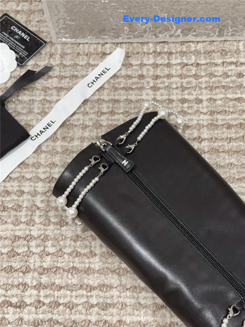 CC pearl accessories high heel boots