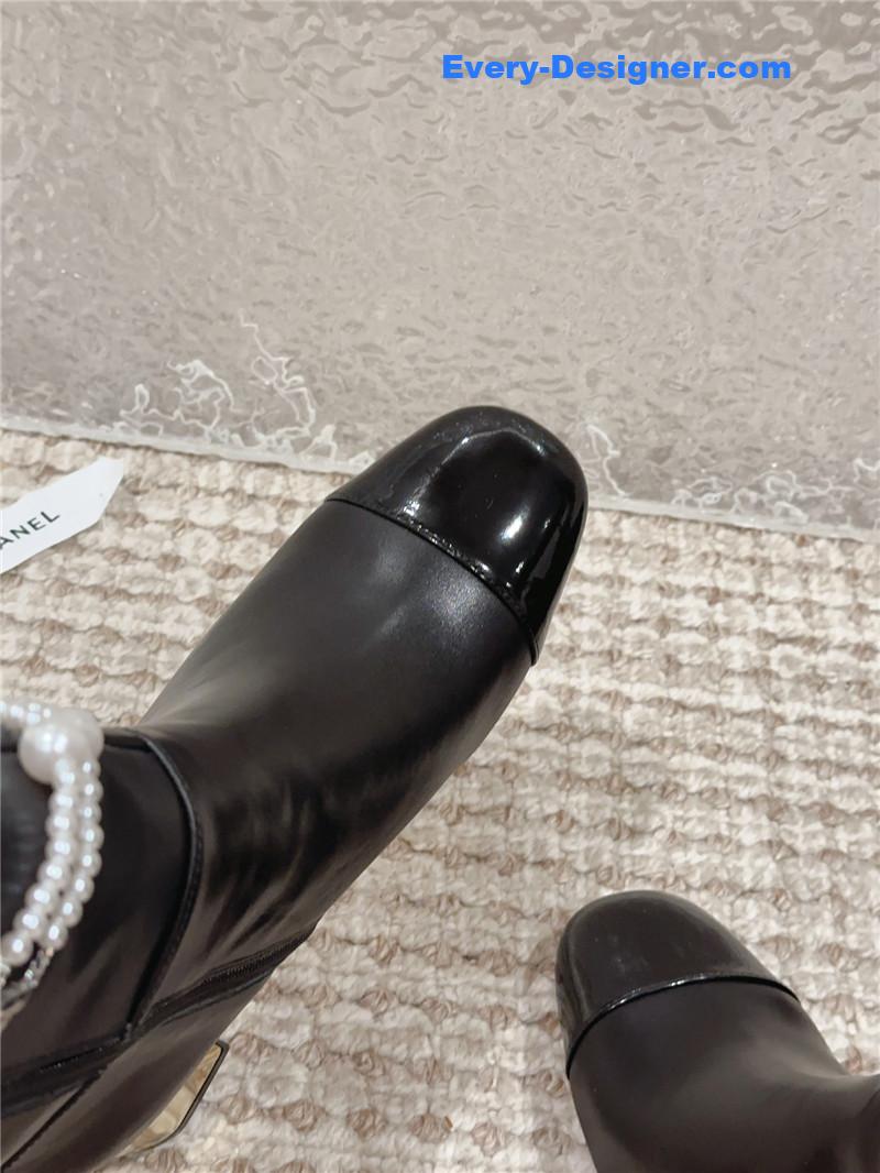 CC pearl accessories high heel boots