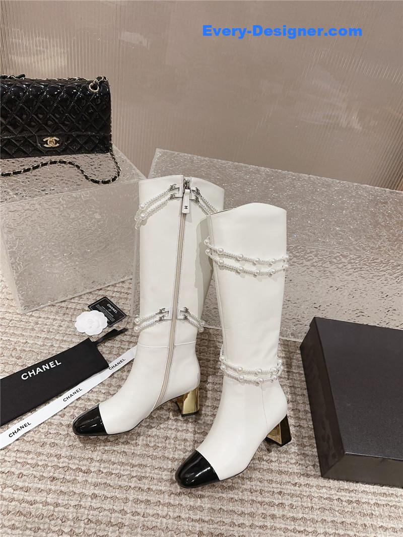 CC pearl accessories high heel boots