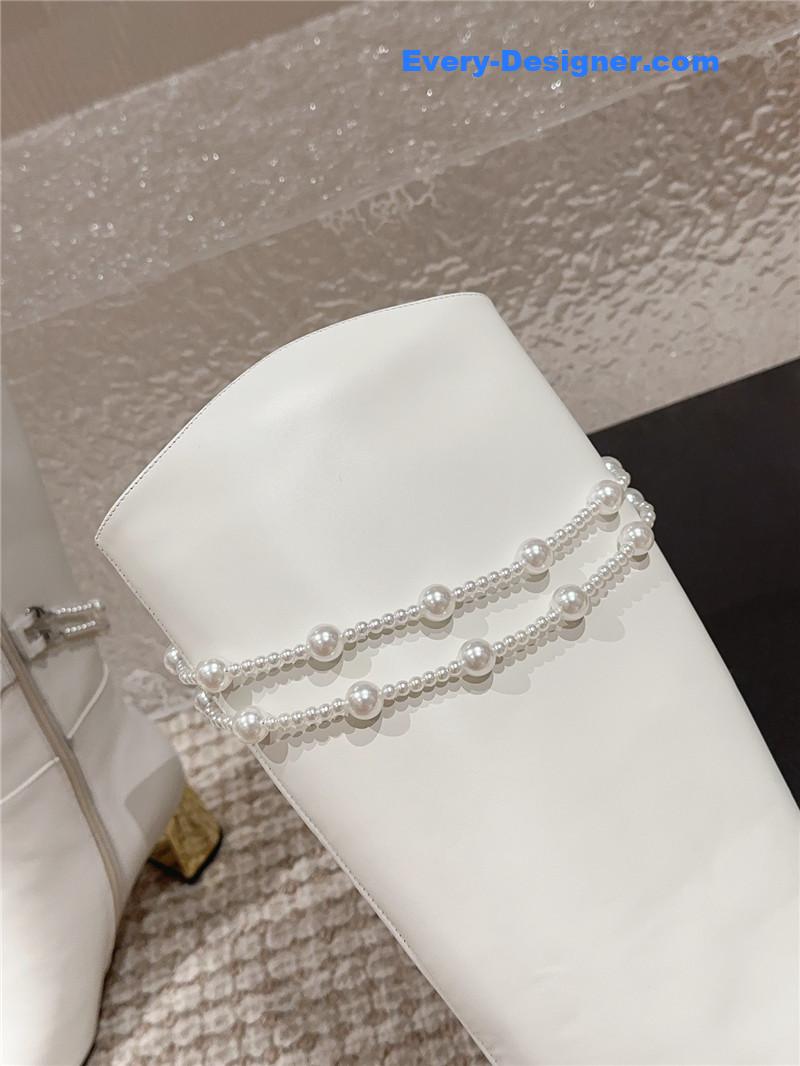 CC pearl accessories high heel boots