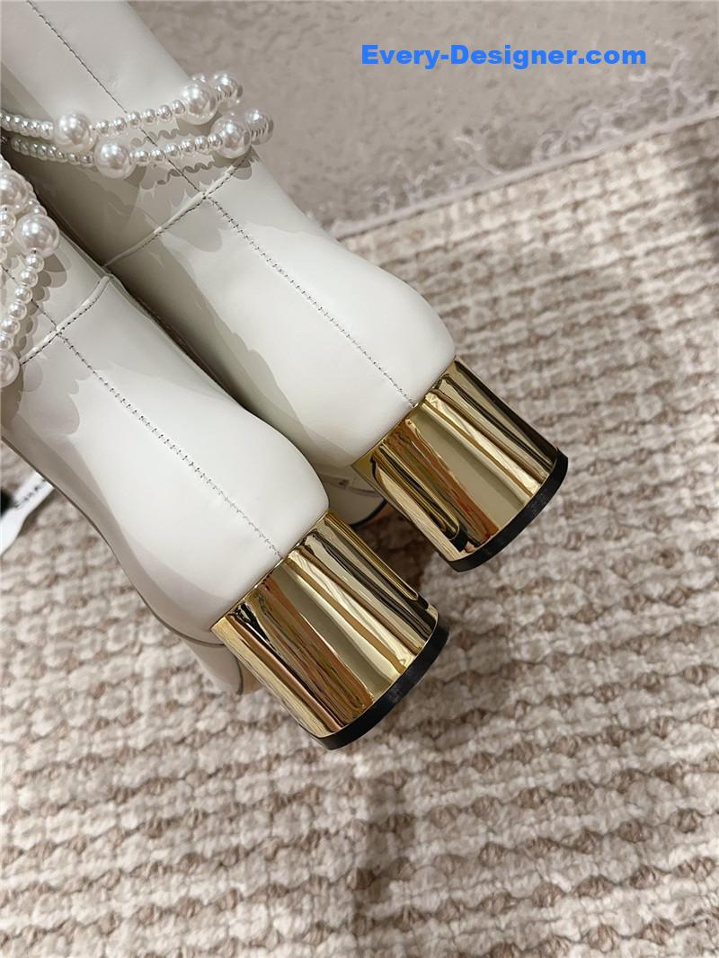 CC pearl accessories high heel boots