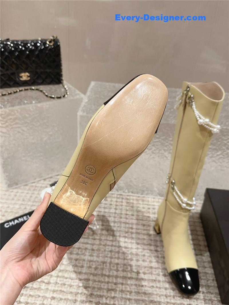 CC pearl accessories high heel boots