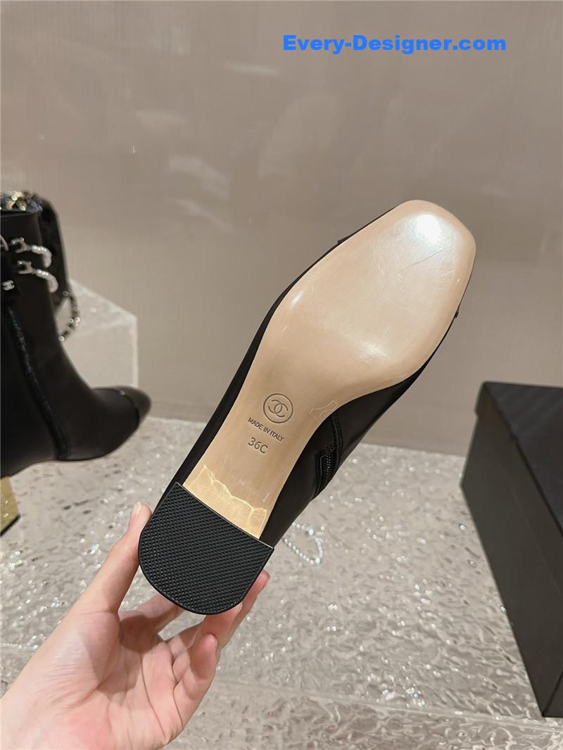 CC pearl accessories high heel boots