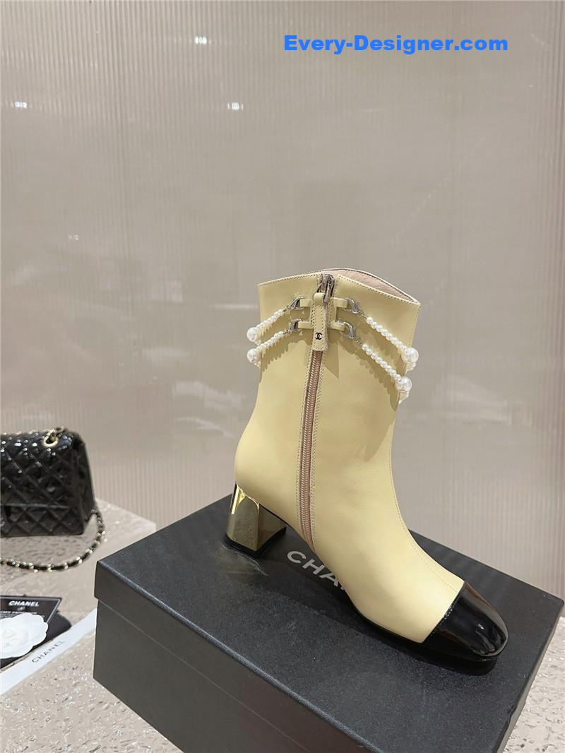 CC pearl accessories high heel boots