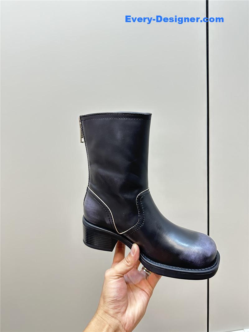 M1um1u retro color polished knight shoes