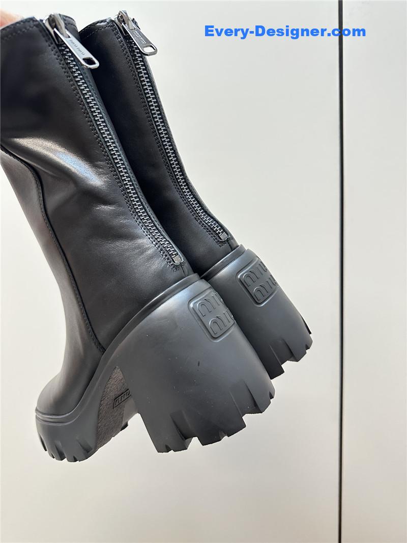 M1um1u autumn and winter new middle boots