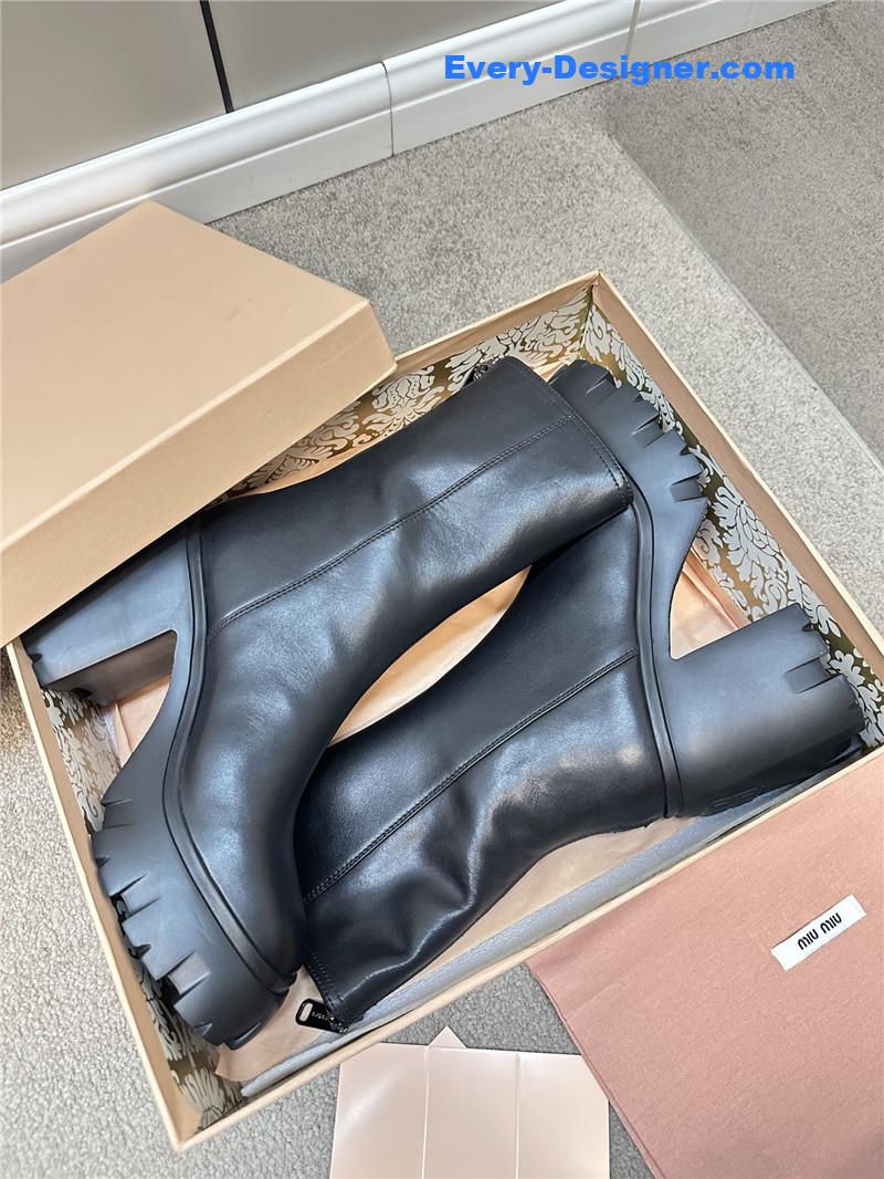 M1um1u autumn and winter new middle boots