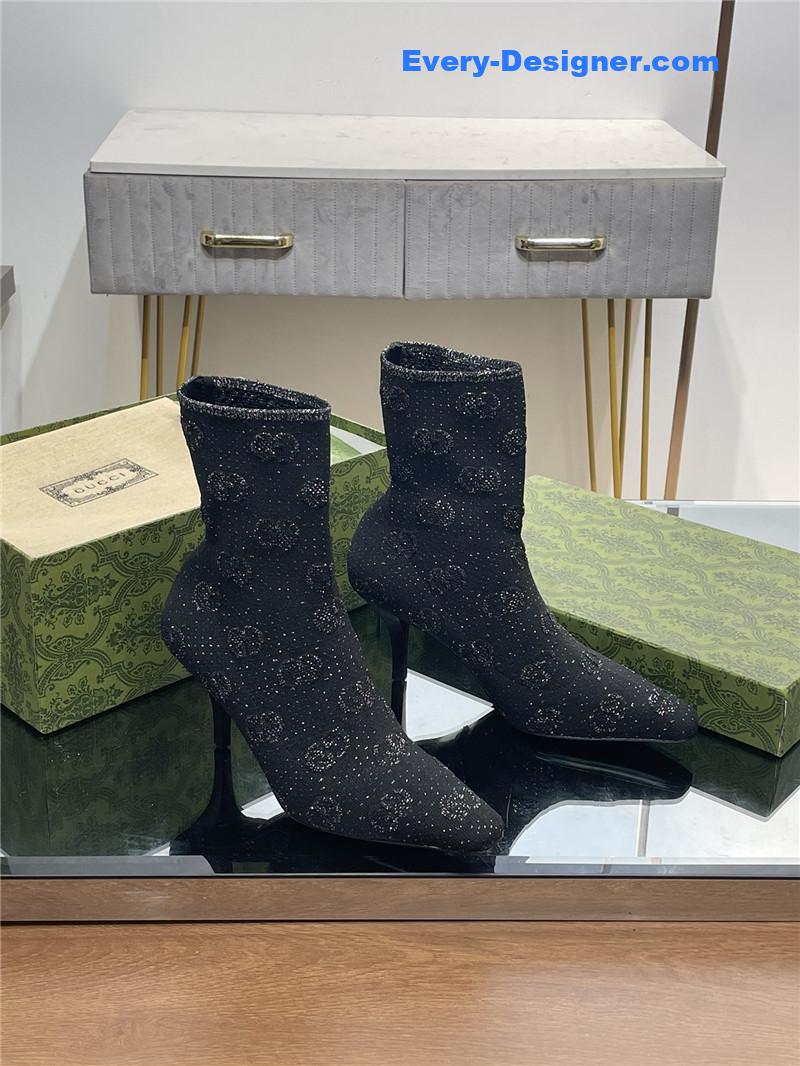 Gucci new GG knitted ankle boots