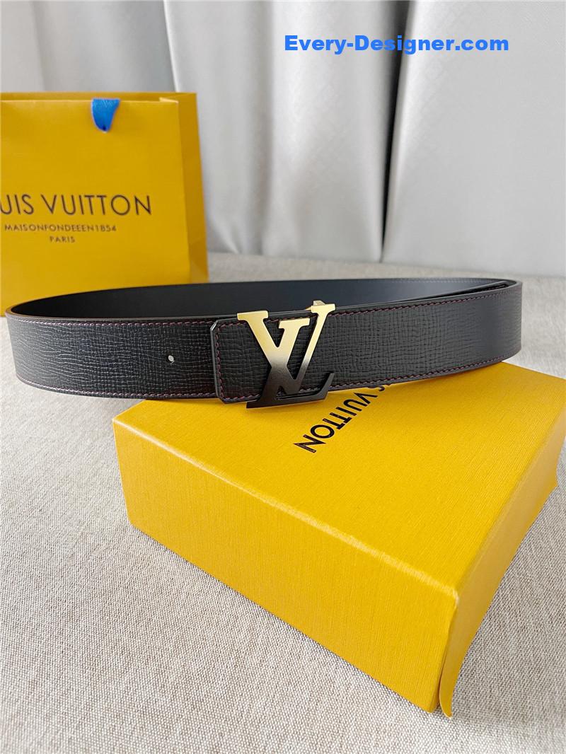 louis vuitton LV two-color letter buckle double-sided belt
