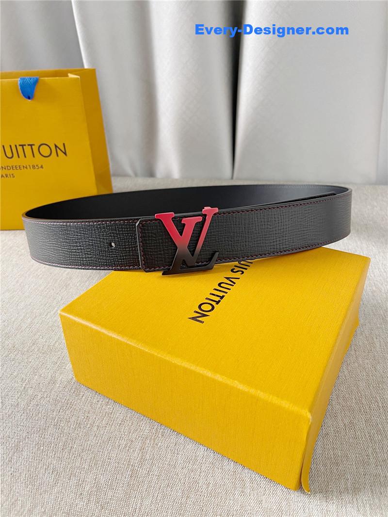 louis vuitton LV two-color letter buckle double-sided belt