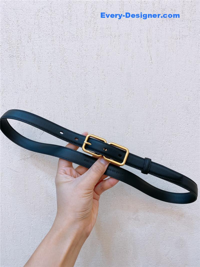 YSL Double Buckle Narrow Belt