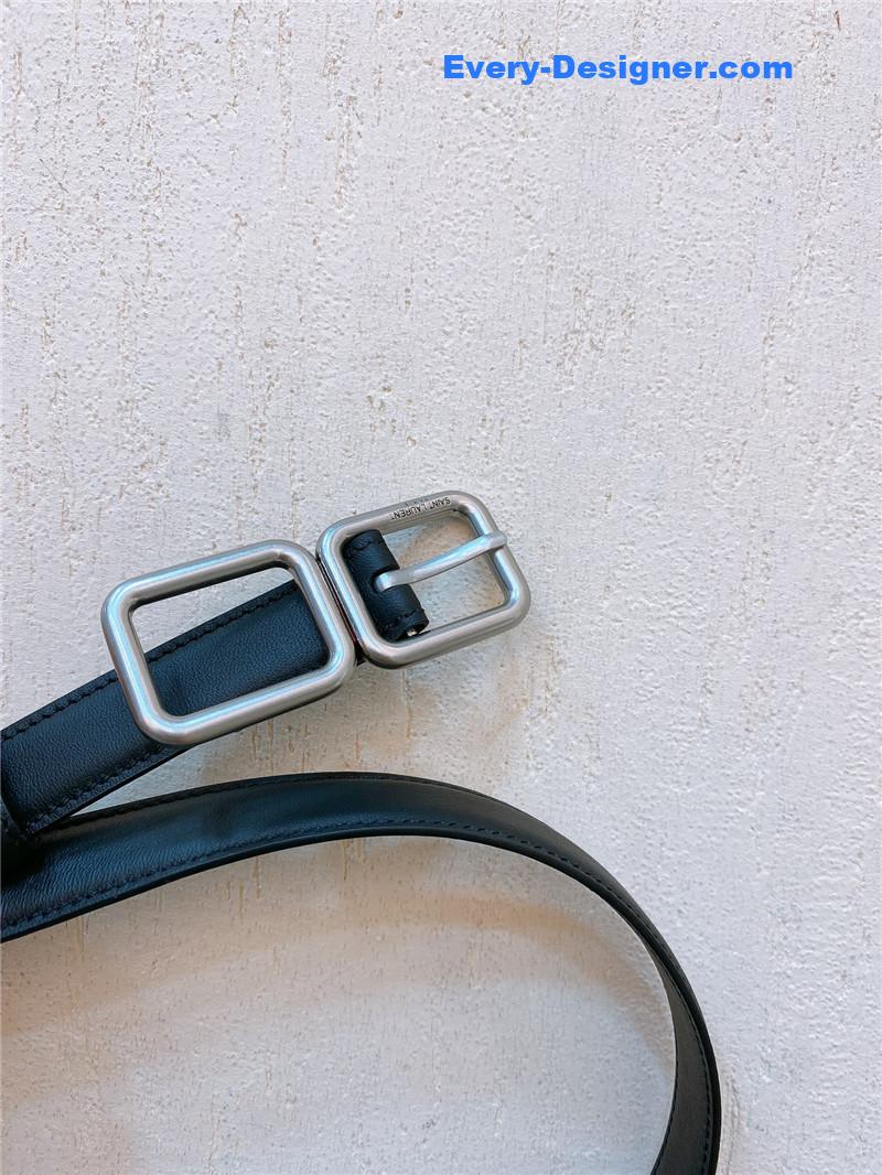 YSL Double Buckle Narrow Belt