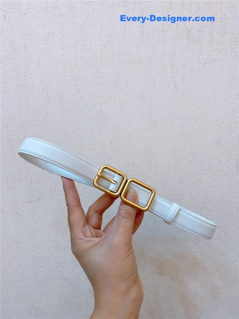 YSL Double Buckle Narrow Belt