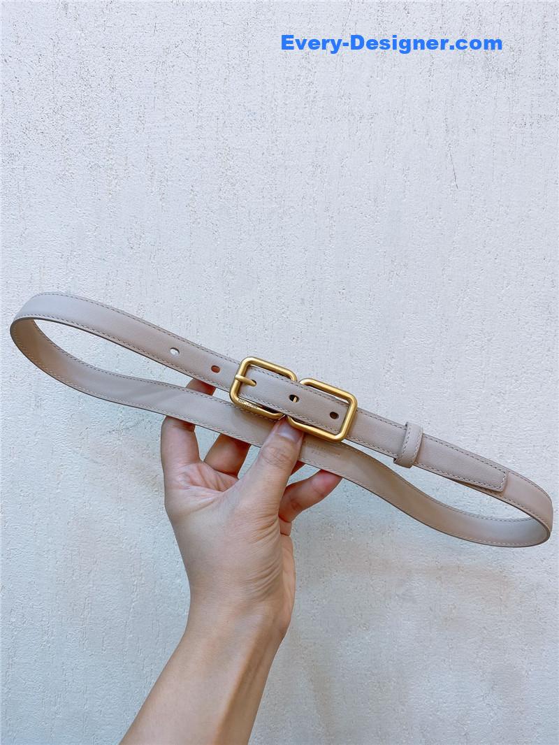 YSL Double Buckle Narrow Belt