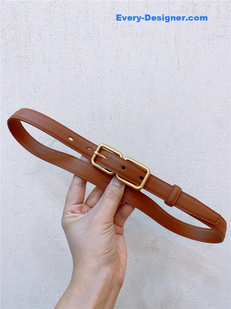 YSL Double Buckle Narrow Belt