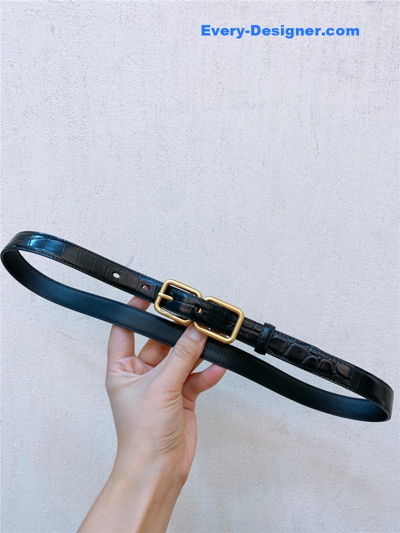 YSL Double Buckle Narrow Belt