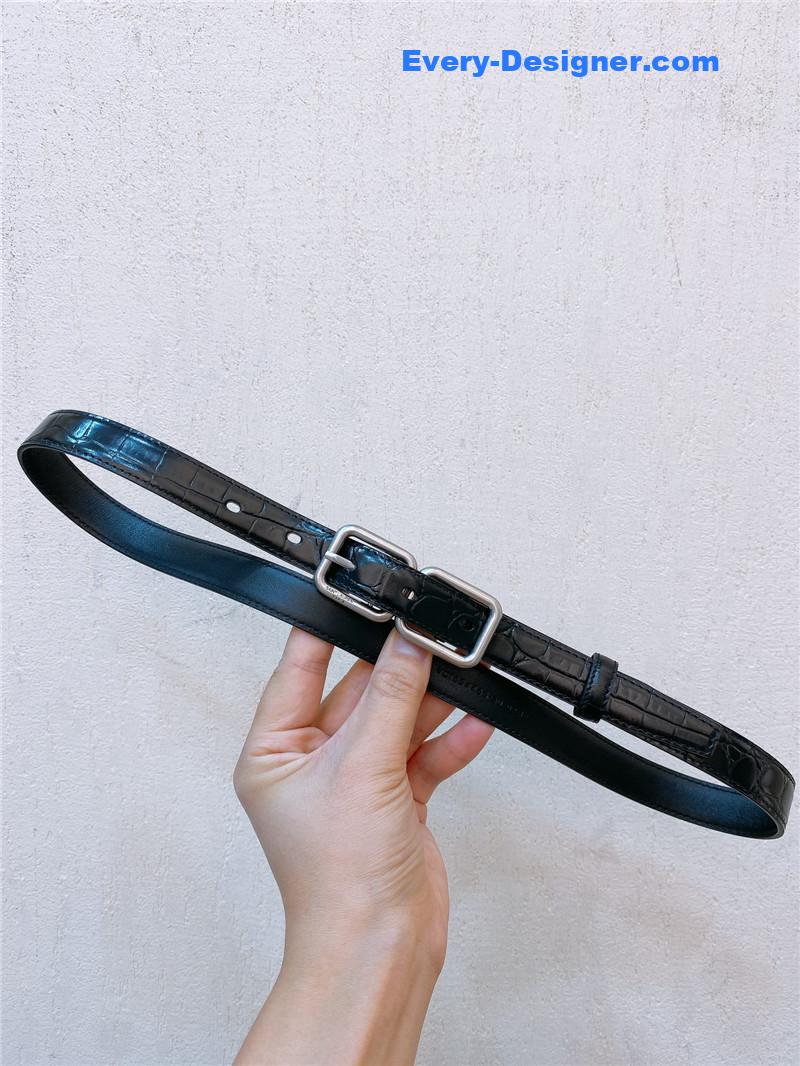 YSL Double Buckle Narrow Belt