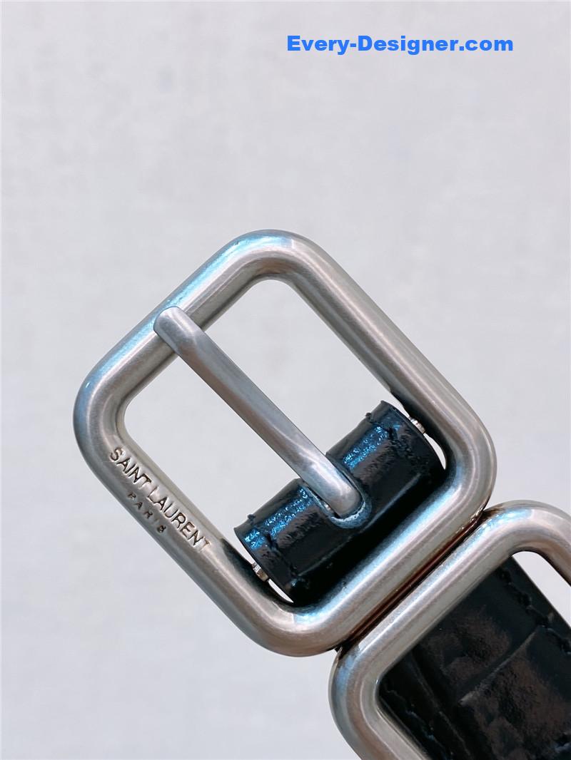 Y51 double buckle narrow belt