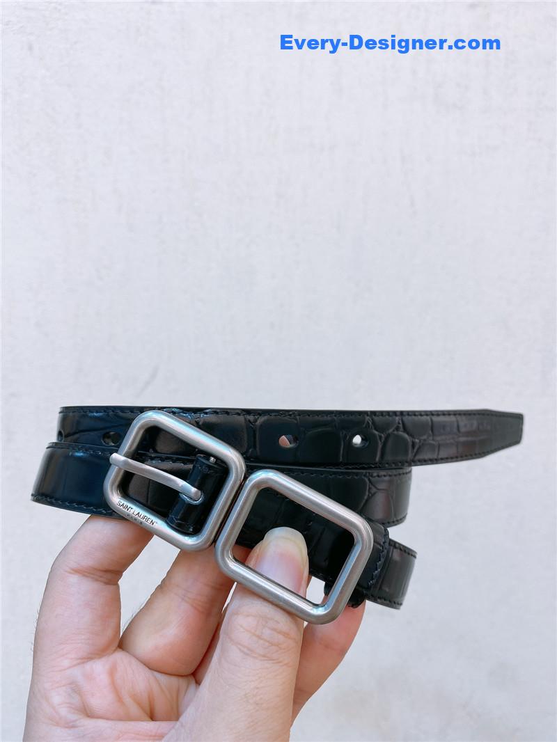 Y51 double buckle narrow belt