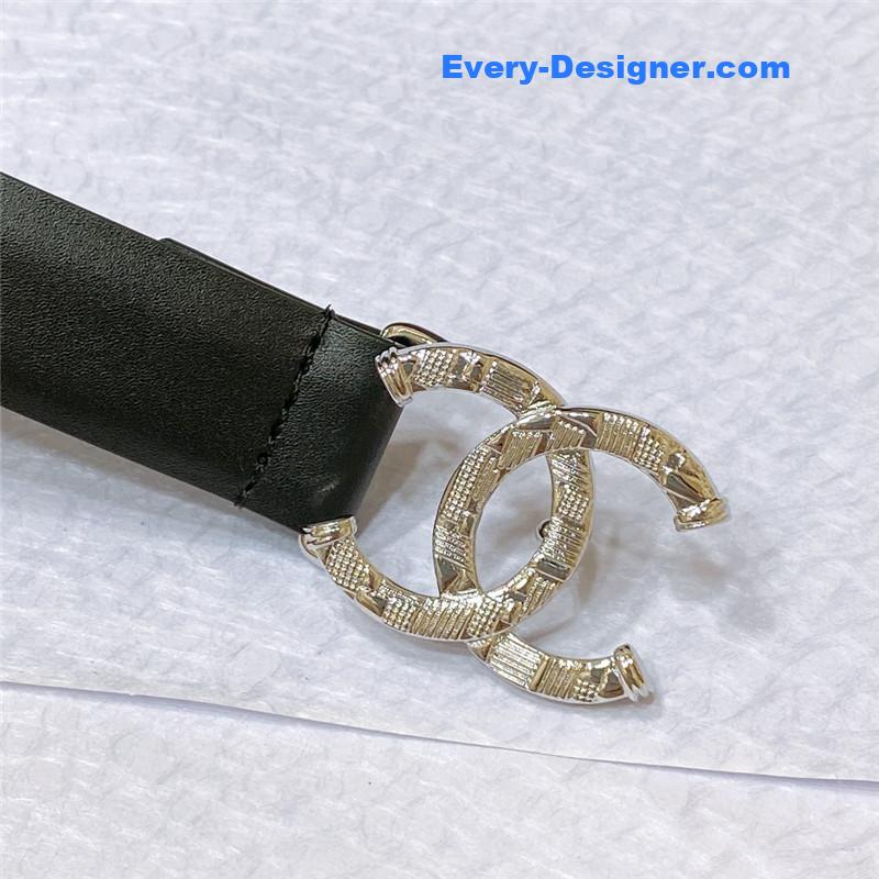 Ch**el cc engraved craft logo buckle belt