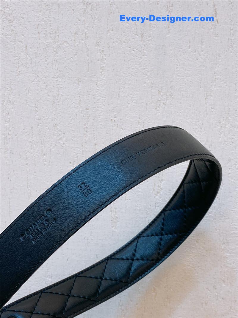 Ch**el gold metal logo buckle belt